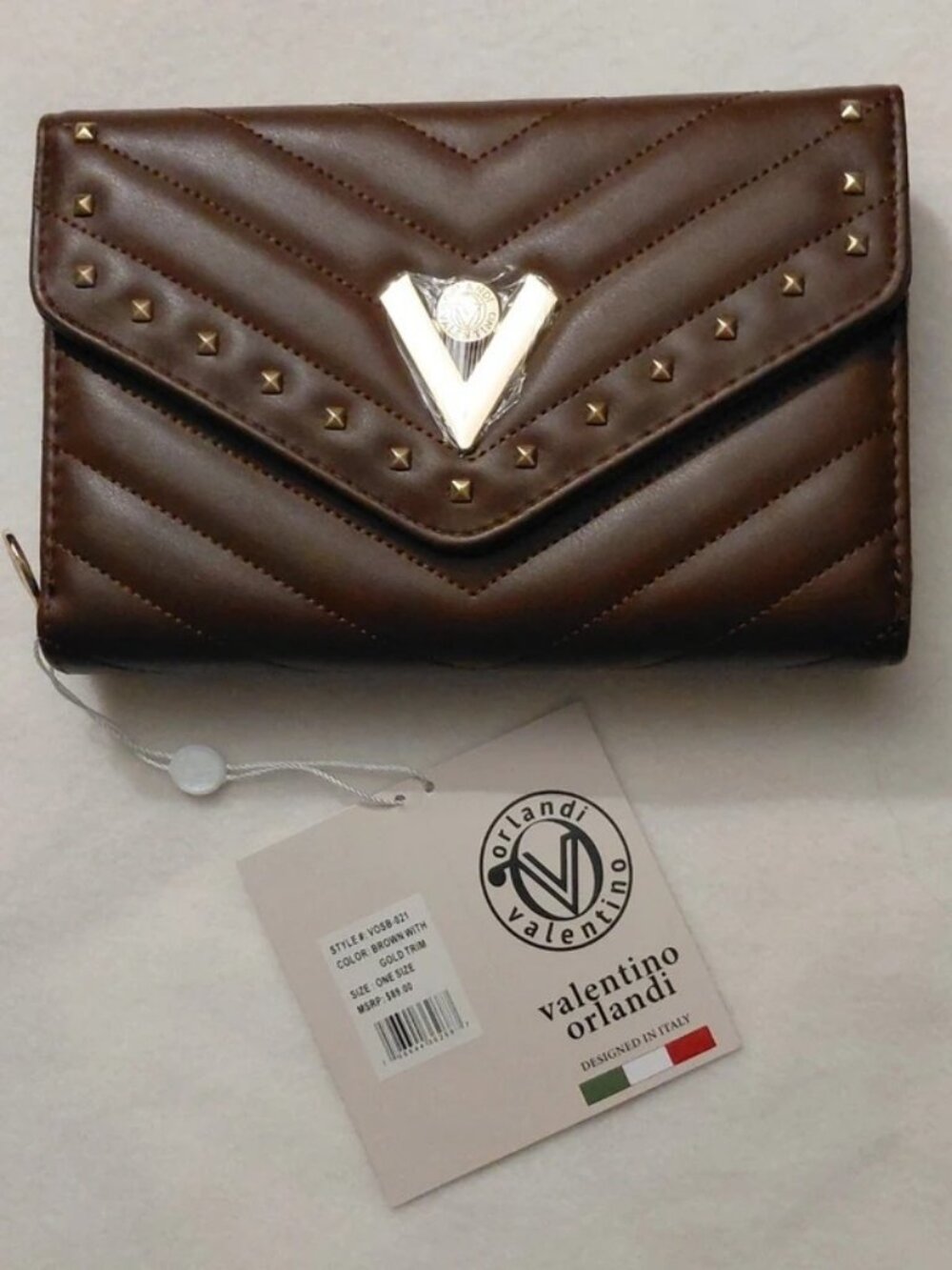 Valentino Orlandi Morgan Brown & Gold Crossbody / Shoulder Bag (VOSB-021)
